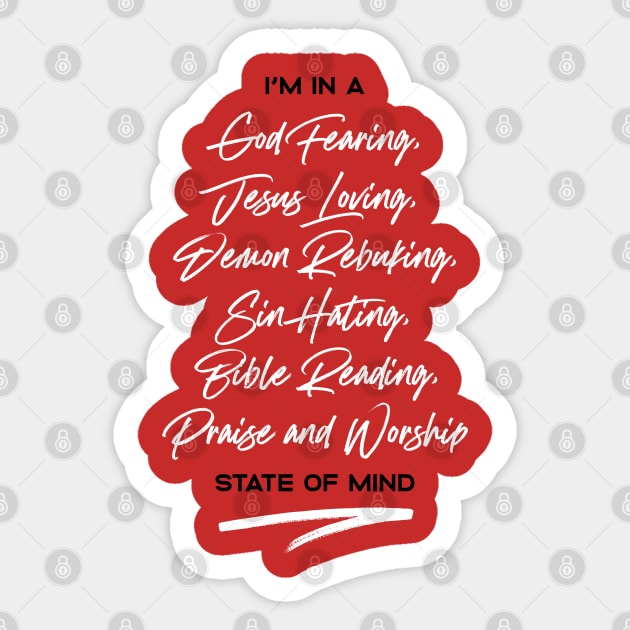 Christian State of Mind Sticker by CalledandChosenApparel